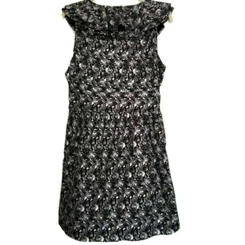 TULLE BLACK AND SILVER ROSE DRESS